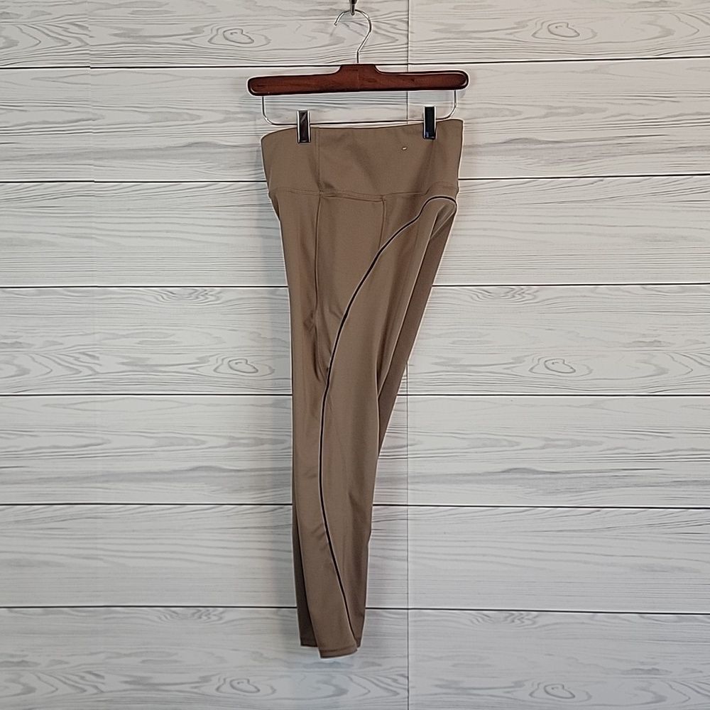 Nicole Miller Sport Tan Leggings with Black Trim Womens Size M